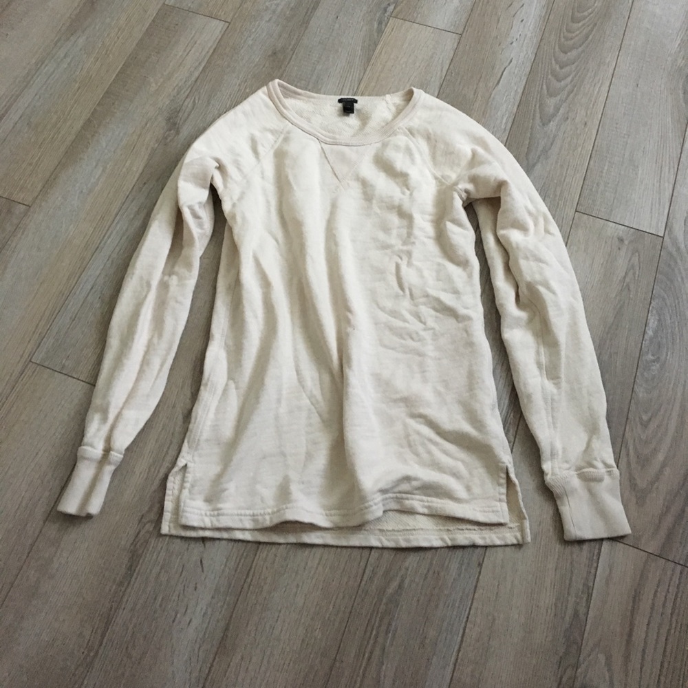 J Crew tan cream sweater sweatshirt- worn one time long xs